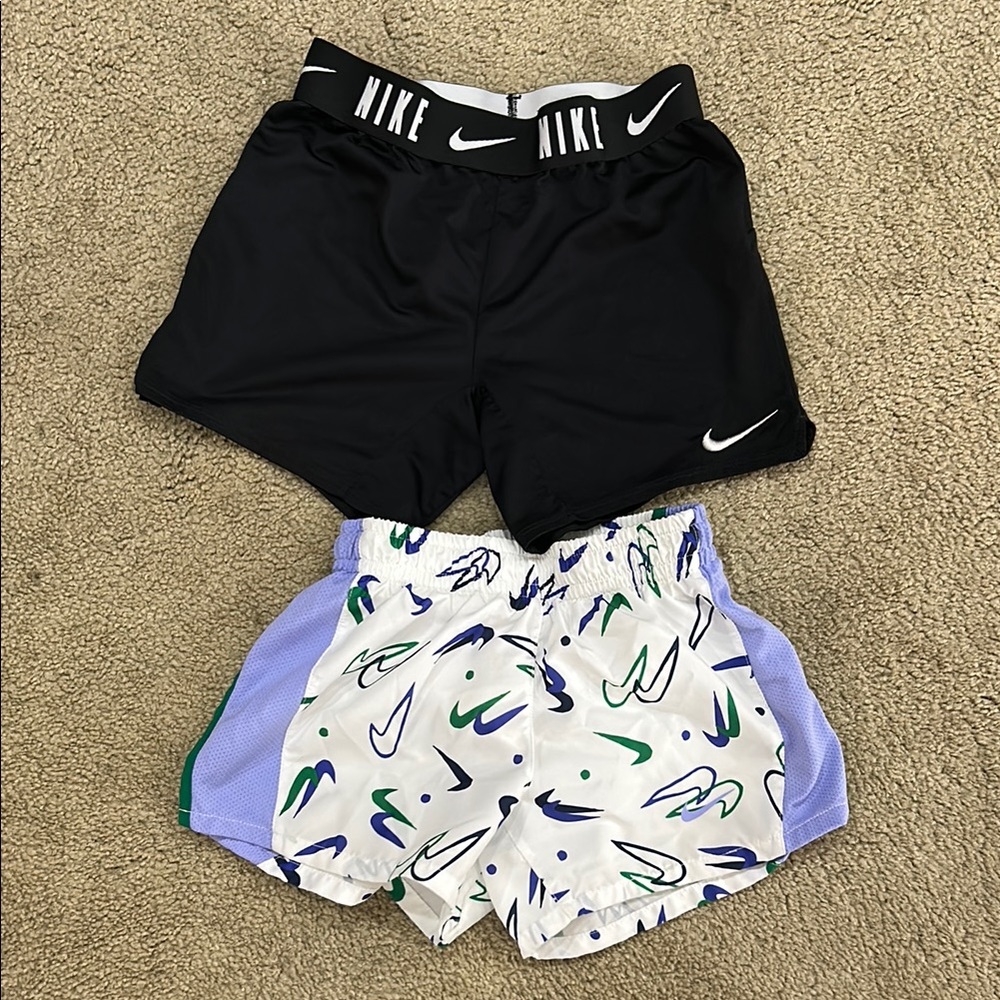 Nike Kids Black and White Patterned Shorts Set